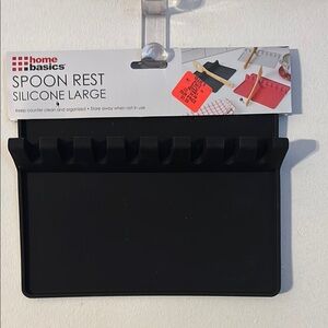 Home Basics Black Silicone Spoon Rest